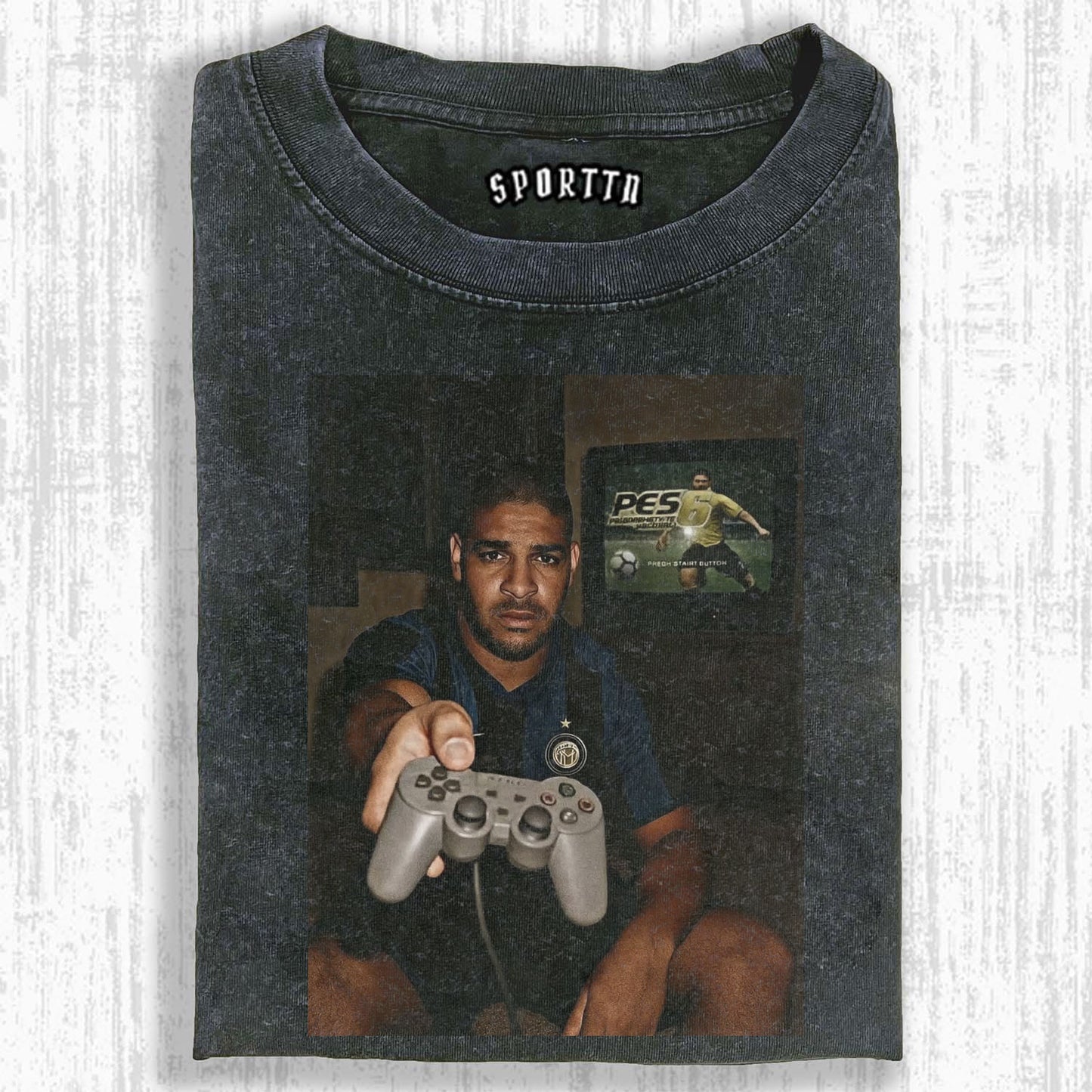 ADRIANO AND PRO EVOLUTION SOCCER (PES) THEMED T - SHIRT