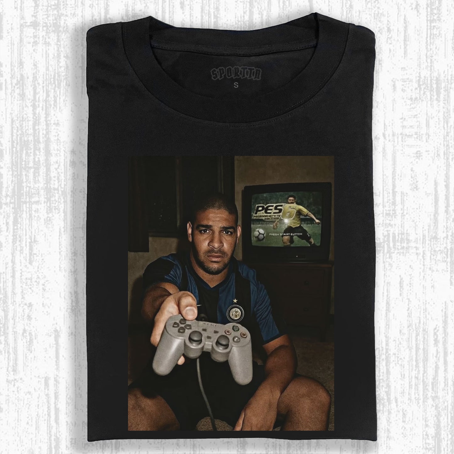 ADRIANO AND PRO EVOLUTION SOCCER (PES) THEMED T - SHIRT