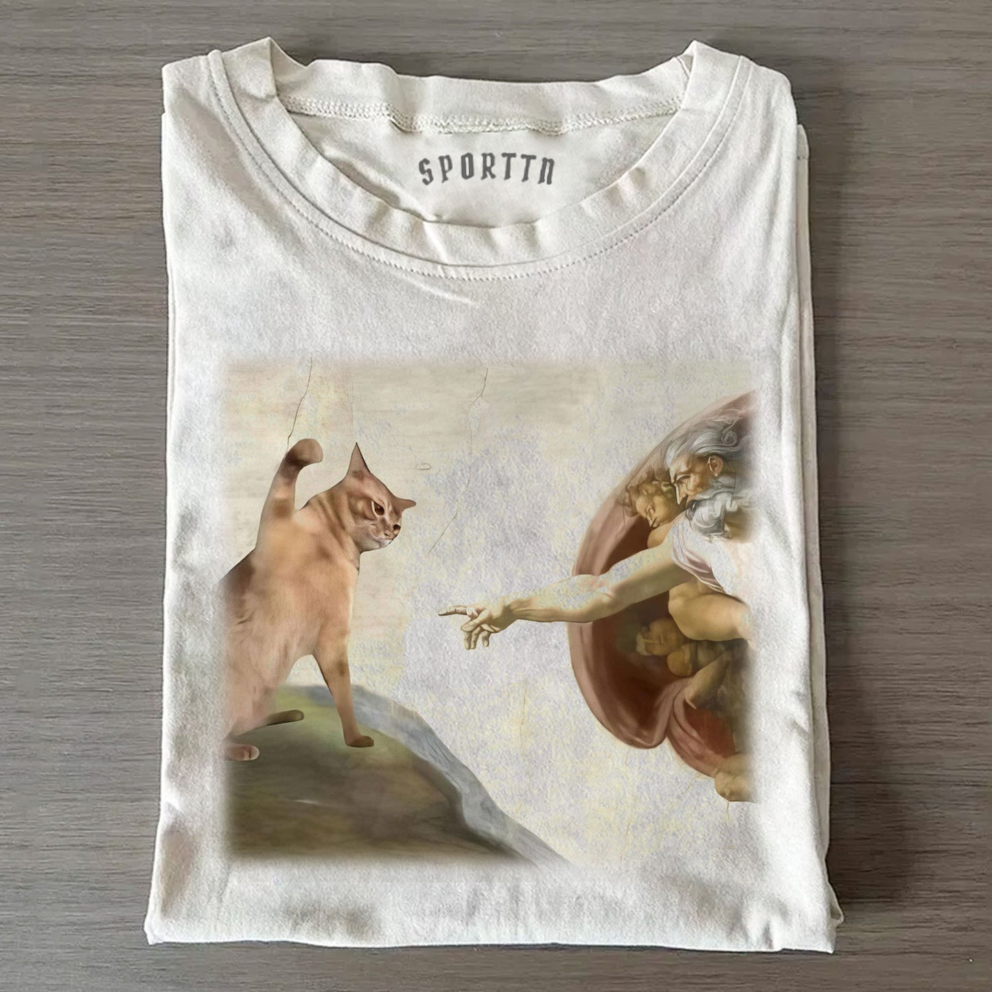 CAT - VERSION 'THE CREATION OF ADAM V2 T-SHIRT