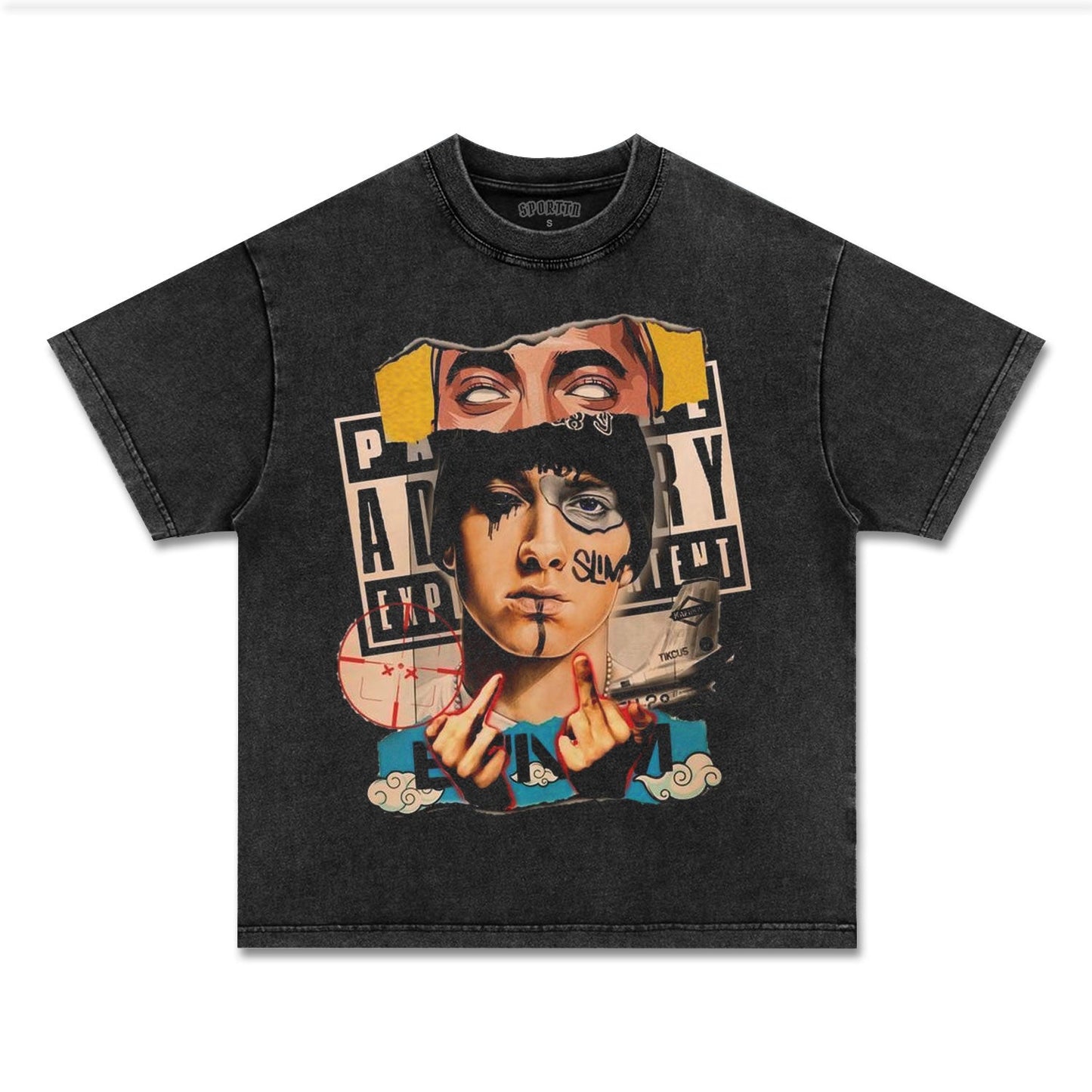 EMINEM SLIM SHADY HIP - HOP COLLAGE TEE