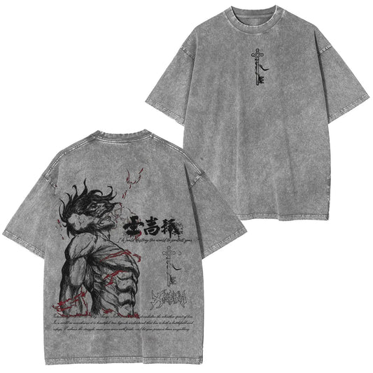 ATTACK ON TITAN UNISEX ANIME INSPIRED VINTAGE T-SHIRT-[DS]