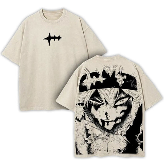 ASTA X BLACK BULLS BLACK CLOVER UNISEX OVERSIZE ANIME TEE-[DS]