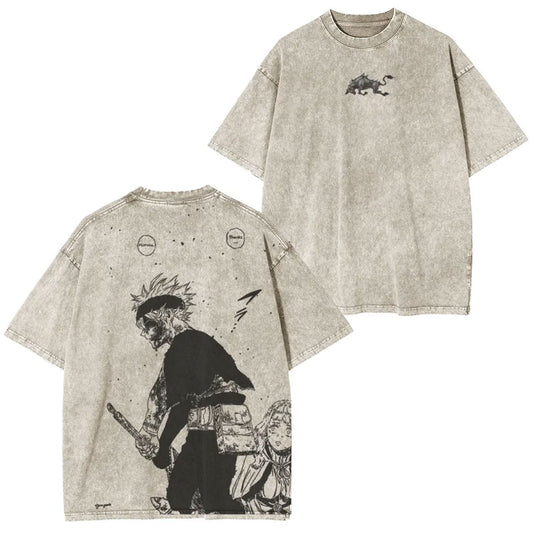 ASTA X BLACK BULLS BLACK CLOVER UNISEX OVERSIZE ANIME TEE-[DS]