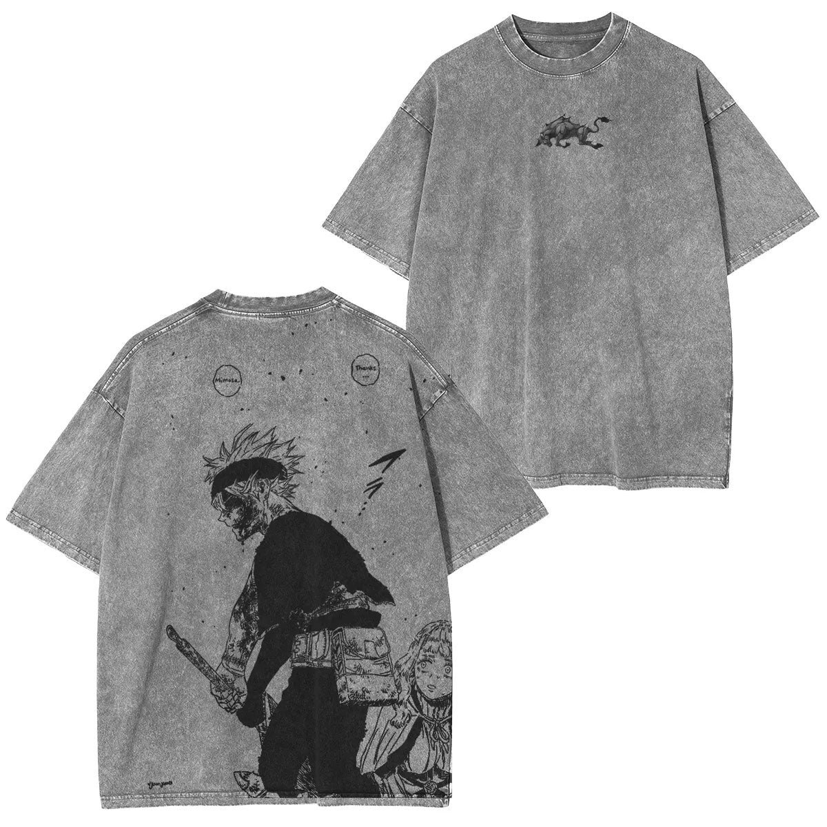 ASTA X BLACK BULLS BLACK CLOVER UNISEX OVERSIZE ANIME TEE-[DS]