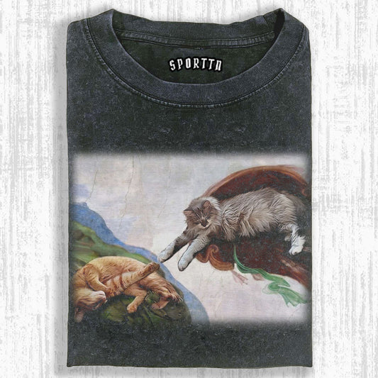 CAT - VERSION 'THE CREATION OF ADAM T - SHIRT