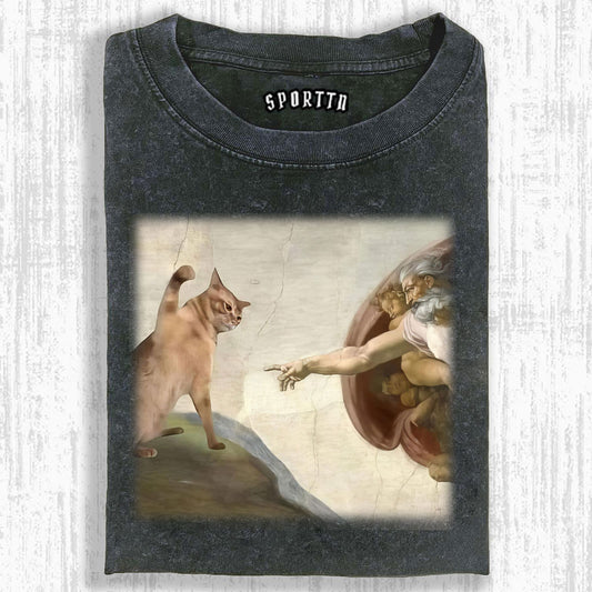 CAT - VERSION 'THE CREATION OF ADAM V2 T-SHIRT