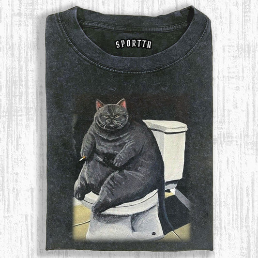 CAT'S LIFE ON THE TOILET T-SHIRT