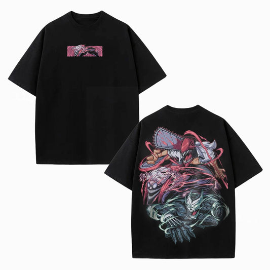CHAINSAWMAN X DANDADAN X KAIJU NO 8 OVERSIZEDTEE-[DS]