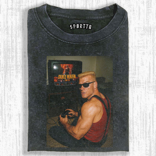 DUKE NUKEM IRL PLAYING HIMSELF AT HOME TEE