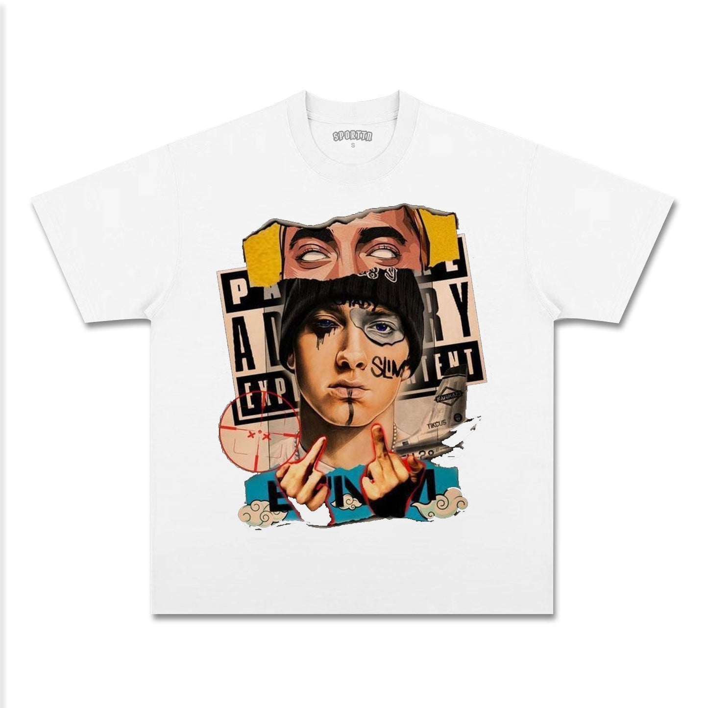 EMINEM SLIM SHADY HIP - HOP COLLAGE TEE