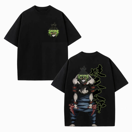 GYUTARO DEMON SLAYER ANIME UNISEX WASHED T-SHIRT -[DS]