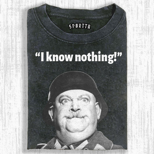 I KNOW NOTHING ART PRINT CASAUL COTTON SHORT SLEEVE T-SHIRT