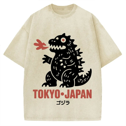 JAPANESE-LUCKY-MONSTER-VINTAGE-WASHED-T-SHIRT