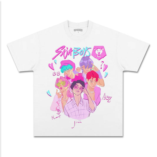 KPOP DEMON HUNTERS UNISEX ANIME OVERSIZED TEE-[FRONT]