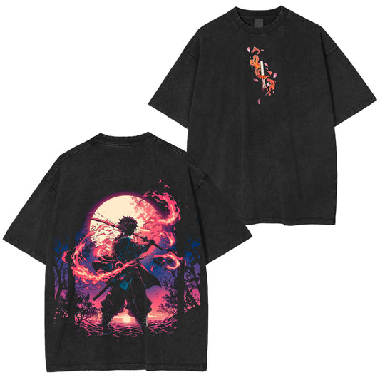 KAMADO TANJIRO DEMON SLAYER VINTAGE WASHED TEE-[DS]