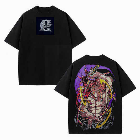 KOKUSHIBO DEMON SLAYER UNISEX WASHED T-SHIRT-[DS]