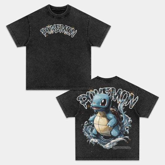 SQUIRTLE THE WATER SPLASH VINTAGE OVERSIZED TEE丨POKÉMON-[DS]