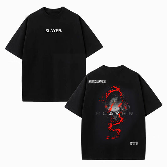 TANJIRO UNISEX ANIME INSPIRED VINTAGE OVERSIZED TEE  DEMON SLAYER-[DS]